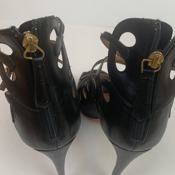 Aquazzura Firenze Looped Cage Leather Heels - Picture 8 of 12